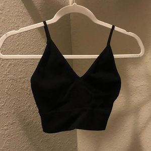 Black Spaghetti Strap Crop Top